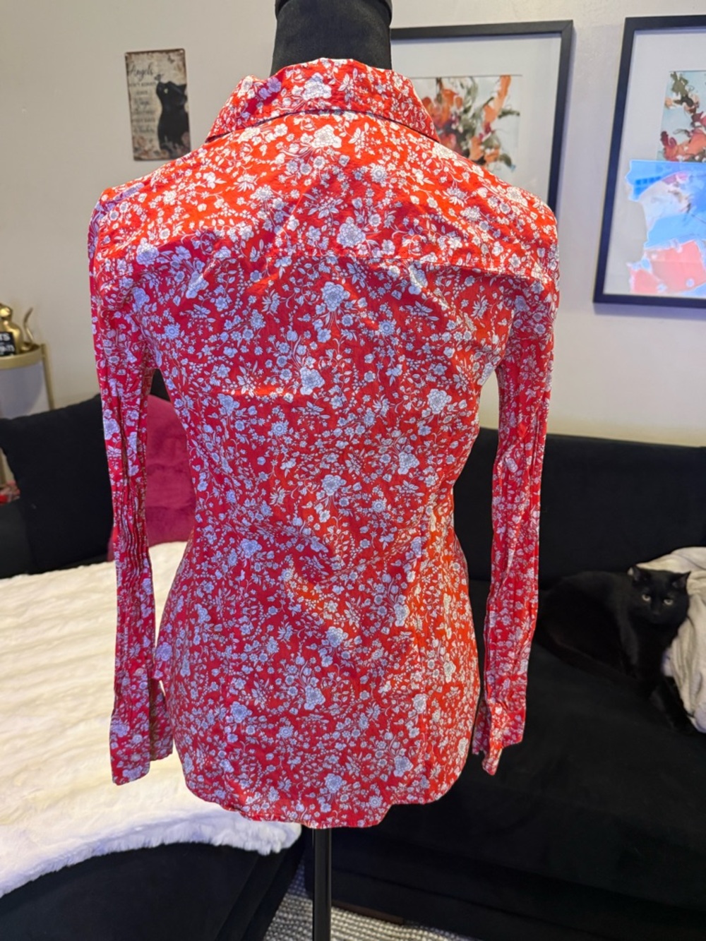 J.Crew Red Floral Button-Down Shirt - Picture 2 of 3